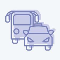 Icon Bus and Car. suitable for Automotive symbol. two tone style. simple design editable. design template vector. simple illustration vector