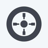 neumático de icono. adecuado para el símbolo automotriz. estilo de glifo. diseño simple editable. vector de plantilla de diseño. ilustración sencilla