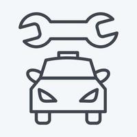 mecánico de automóviles icono. adecuado para el símbolo automotriz. estilo de línea diseño simple editable. vector de plantilla de diseño. ilustración sencilla