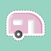 Sticker line cut caravan. suitable for Automotive symbol. simple design editable. design template vector. simple illustration vector