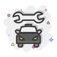 mecánico de automóviles icono. adecuado para el símbolo automotriz. estilo cómico diseño simple editable. vector de plantilla de diseño. ilustración sencilla