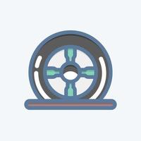 Icon Tire Flat. suitable for Automotive symbol. doodle style. simple design editable. design template vector. simple illustration vector