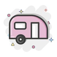 Icon caravan. suitable for Automotive symbol. comic Style. simple design editable. design template vector. simple illustration vector