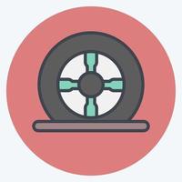 Icon Tire Flat. suitable for Automotive symbol. color mate style. simple design editable. design template vector. simple illustration vector