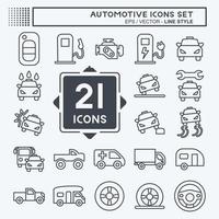 Icon Set Automotive. suitable for education symbol. line style. simple design editable. design template vector. simple illustration vector