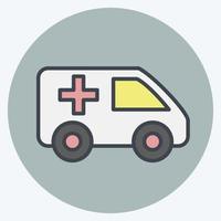 Icon Ambulance. suitable for Automotive symbol. color mate style. simple design editable. design template vector. simple illustration vector