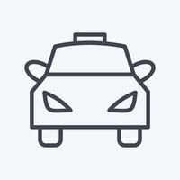 icono de taxi. adecuado para el símbolo automotriz. estilo de línea diseño simple editable. vector de plantilla de diseño. ilustración sencilla