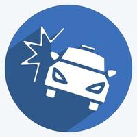 accidente de coche de icono. adecuado para el símbolo automotriz. estilo de sombra larga. diseño simple editable. vector de plantilla de diseño. ilustración sencilla