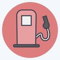 bomba de gas de icono. adecuado para el símbolo automotriz. estilo compañero de color. diseño simple editable. vector de plantilla de diseño. ilustración sencilla