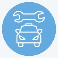 Icon Car Mechanic. suitable for Automotive symbol. blue eyes style. simple design editable. design template vector. simple illustration vector