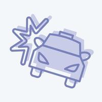 accidente de coche de icono. adecuado para el símbolo automotriz. estilo de dos tonos. diseño simple editable. vector de plantilla de diseño. ilustración sencilla