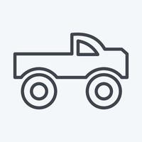 Icon Monster Car. suitable for Automotive symbol. line style. simple design editable. design template vector. simple illustration vector