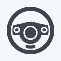 Icon teering Wheel. suitable for Automotive symbol. glyph style. simple design editable. design template vector. simple illustration vector