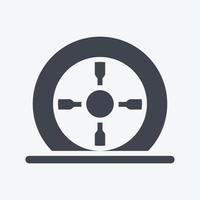 Icon Tire Flat. suitable for Automotive symbol. glyph style. simple design editable. design template vector. simple illustration vector