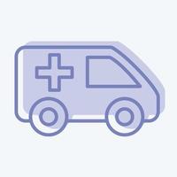 Icon Ambulance. suitable for Automotive symbol. two tone style. simple design editable. design template vector. simple illustration vector