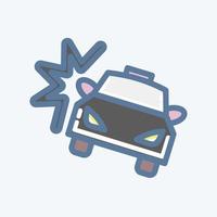 accidente de coche de icono. adecuado para el símbolo automotriz. estilo garabato. diseño simple editable. vector de plantilla de diseño. ilustración sencilla