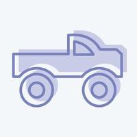 icono de coche monstruo. adecuado para el símbolo automotriz. estilo de dos tonos. diseño simple editable. vector de plantilla de diseño. ilustración sencilla