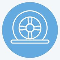 Icon Tire Flat. suitable for Automotive symbol. blue eyes style. simple design editable. design template vector. simple illustration vector