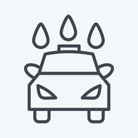 icono de lavado de autos. adecuado para el símbolo automotriz. estilo de línea diseño simple editable. vector de plantilla de diseño. ilustración sencilla