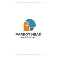 logo design p head for parrot bird vector, vector