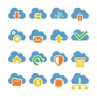 conjunto de iconos de nube vector