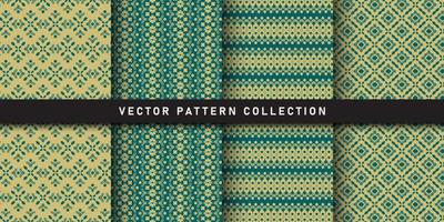 Set of seamless patterns exquisite floral patterns vector