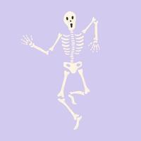 esqueleto humano bailando. colección de halloween. ilustración vectorial plana vector