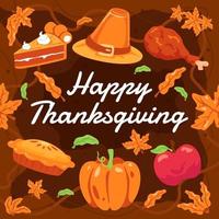Happy Thanksgiving Food Concept vector