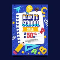 cartel de ofertas de venta de regreso a la escuela