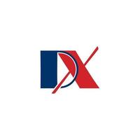 logotipo de la letra dx vector