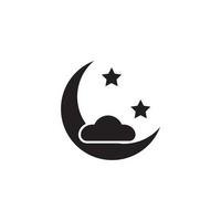 star moon icon shrouded in clouds vector