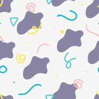 Seamless pattern background with colorful cute vector memphis