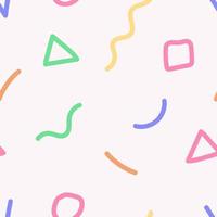 Seamless pattern background with colorful cute vector memphis