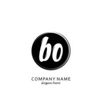 Initial BO  with black circle brush logo template vector