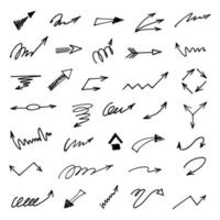 Vector set of hand drawn arrows, elements for presentation