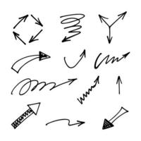Vector set of hand drawn arrows, elements for presentation