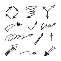 Vector set of hand drawn arrows, elements for presentation