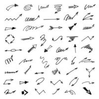 Vector set of hand drawn arrows, elements for presentation