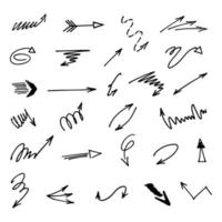 Vector set of hand drawn arrows, elements for presentation