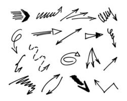 Vector set of hand drawn arrows, elements for presentation