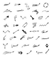 Vector set of hand drawn arrows, elements for presentation