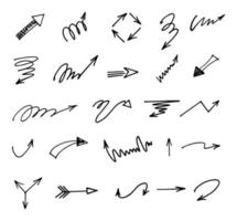 Vector set of hand drawn arrows, elements for presentation