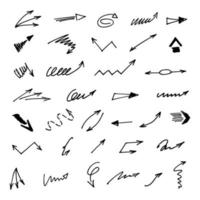 Vector set of hand drawn arrows, elements for presentation