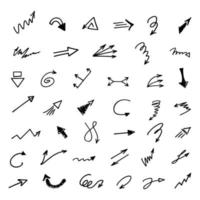 Vector set of hand drawn arrows, elements for presentation