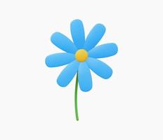 3d Realistic Flower icon vector illustration.