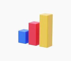 3D Realistic Graphic bar or Chart button vector illustration