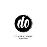 Initial DO with black circle brush logo template vector