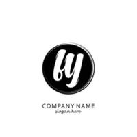 Initial FY with black circle brush logo template vector