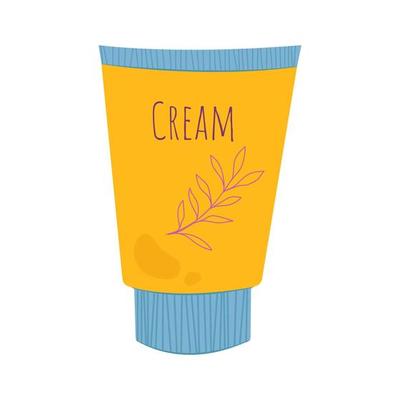 A bright jar of body care cosmetics. Body cream. Vector illustration in flat style