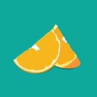 diseño de vector de fruta naranja, diseño de vector de fruta naranja combinado con un fondo verde, diseño de vector de fruta naranja simple adecuado para editar materiales y otros